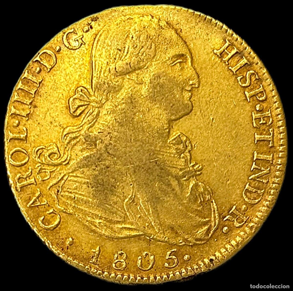 Monedas de Espa&ntilde;a: 8 Escudos Carlos IV Lima - Foto 1