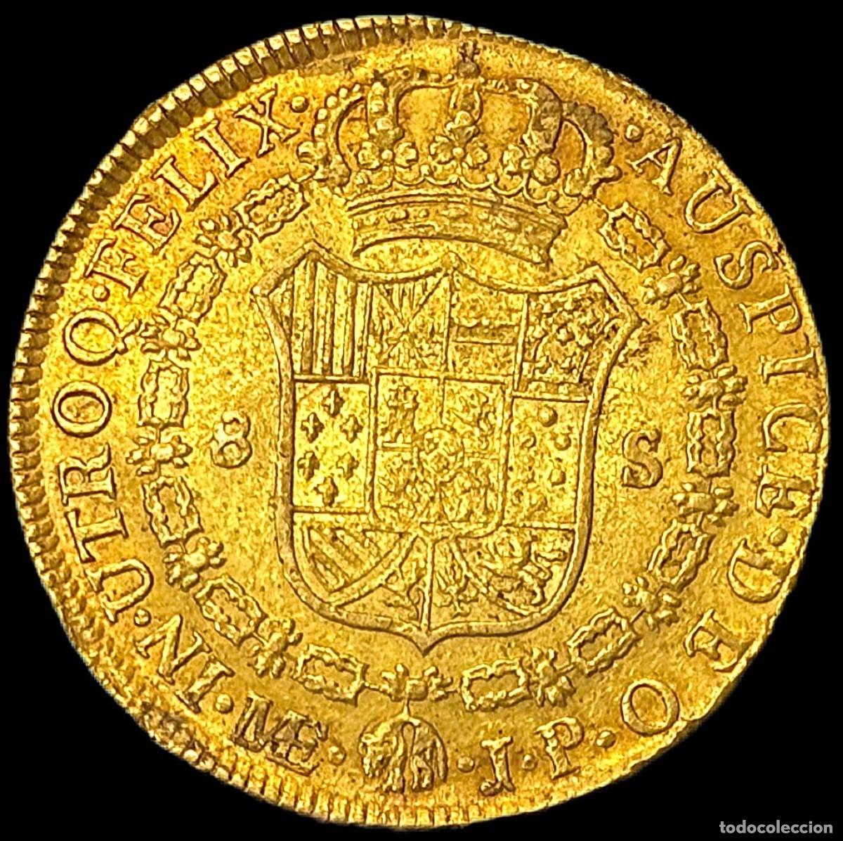 Monedas de Espa&ntilde;a: 8 Escudos Carlos IV Lima - Foto 2