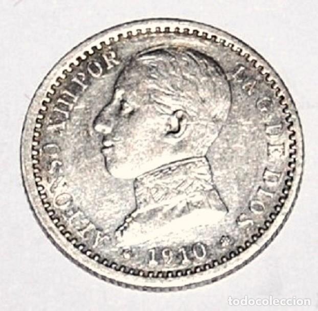 Monnaies d'Espagne: 50 CENTIMOS DE PLATA ALFONSO XIII 1910 *1-0 PC V MBC