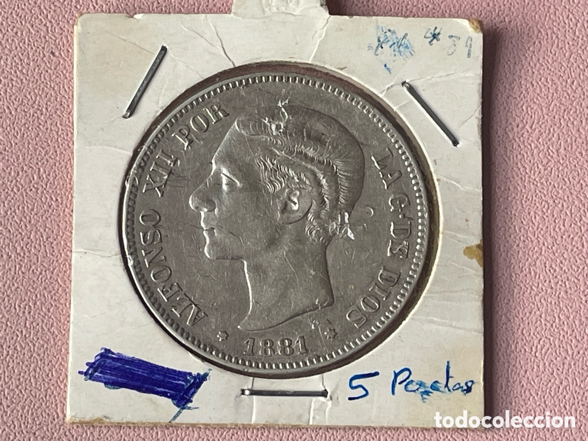Monedas de Espa&ntilde;a: 5 Pesetas Alfonso XII 1881 *18-81* MSM &mdash; Plata &mdash; Escasa