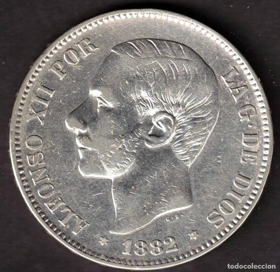 Monedas de Espa&ntilde;a: ESPA&Ntilde;A MONEDA 5 PESETAS ALFONSO XII 1882 * 18 * 82 MSM