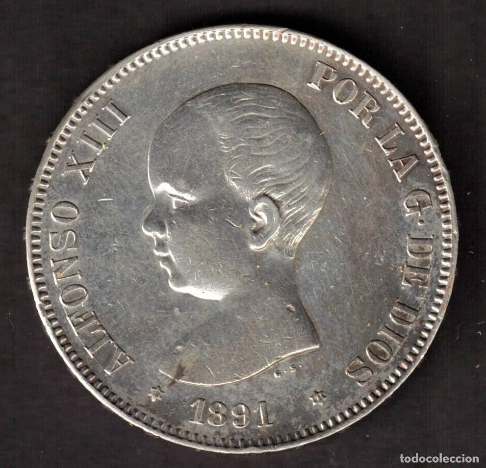 Monedas de Espa&ntilde;a: ESPA&Ntilde;A MONEDA 5 PESETAS ALFONSO XIII 1891 * 18 * 91 PGM