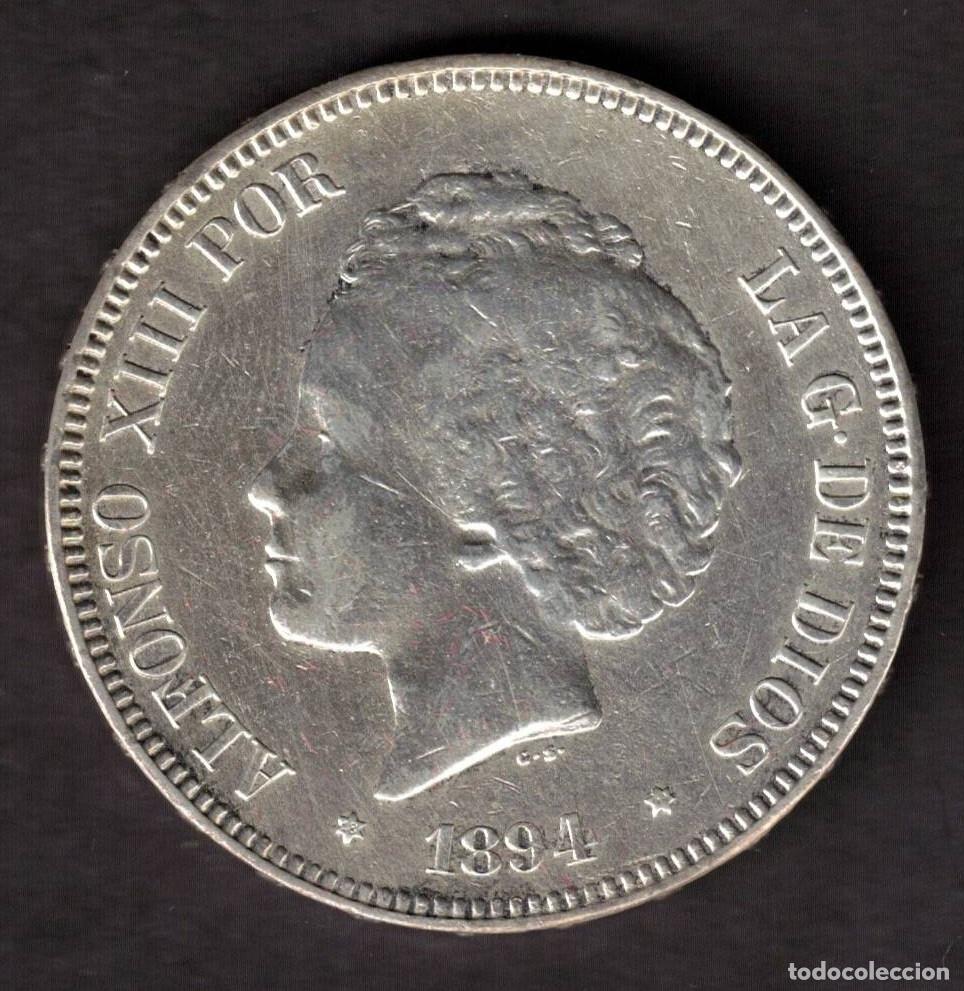 Monedas de Espa&ntilde;a: ESPA&Ntilde;A MONEDA 5 PESETAS ALFONSO XIII 1894 * 18 * 94 PGV