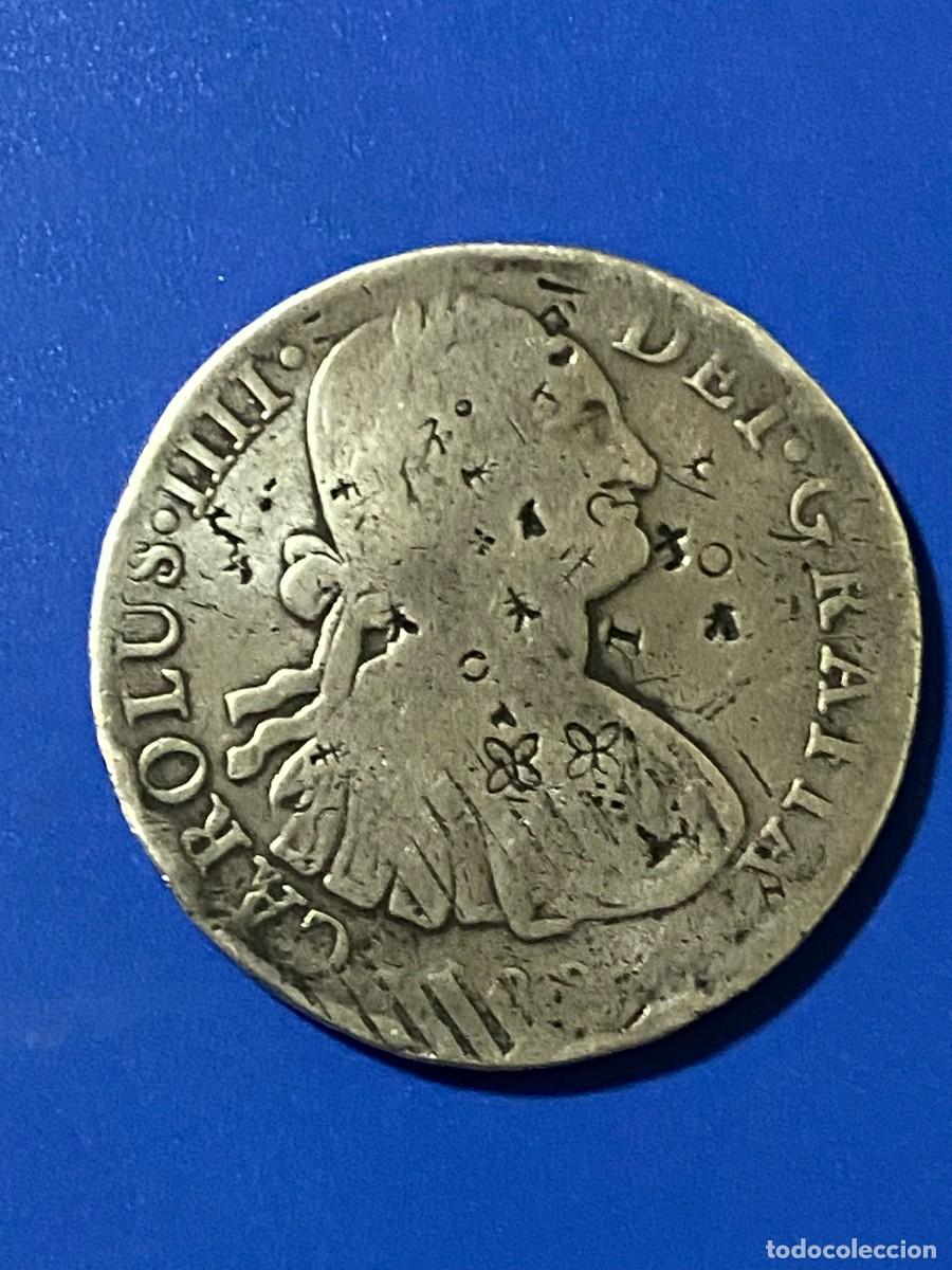 Monedas de Espa&ntilde;a: 8 REALES CARLOS IV 1804 TH RESELLOS CHINOS MEJICO