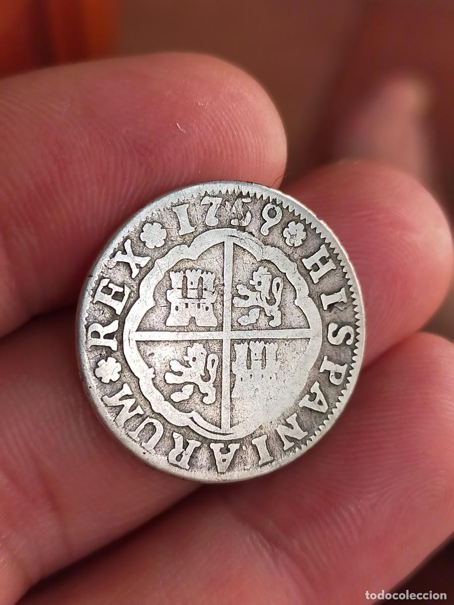 Monedas de Espa&ntilde;a: MONEDA DE 2 DOS REALES ESPA&Ntilde;A FERNANDO VI CECA SEVILLA 1759 BUENA CONSERVACION PLATA