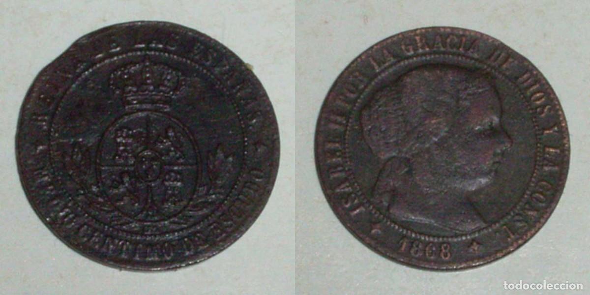 M&uuml;nzen von Spanien: 1/2 Ctmo. Escudo 1868 Jubia-OM