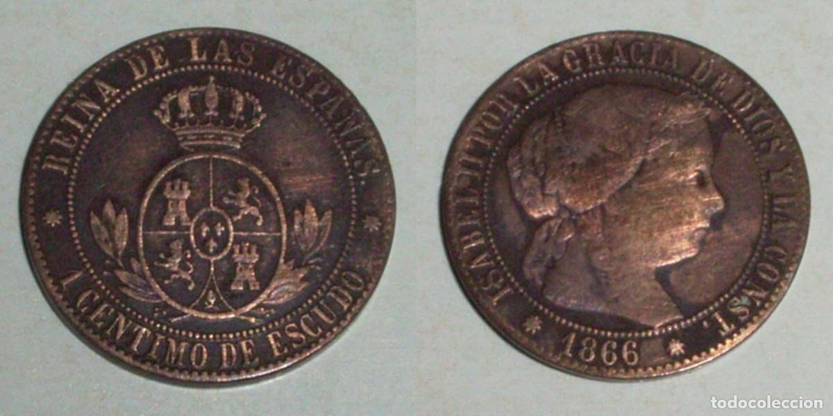 Monedas de Espa&ntilde;a: 1 Ctmo. Escudo 1866 Barcelona