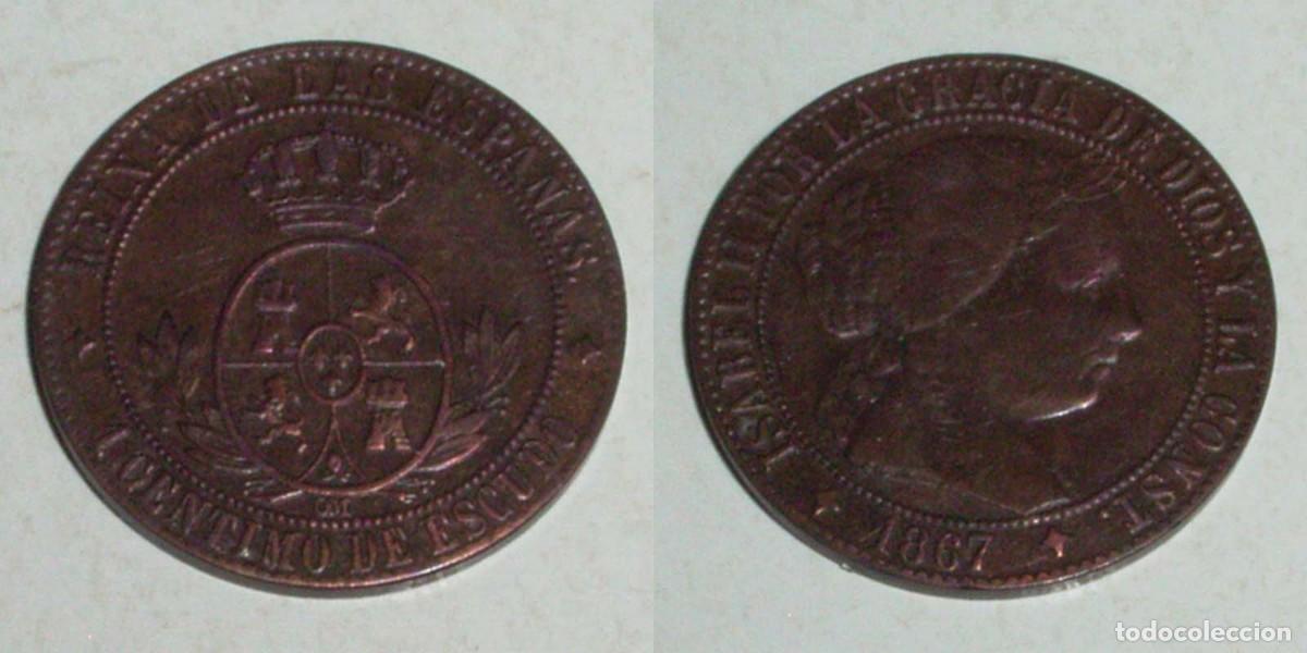 Monedas de Espa&ntilde;a: 1 Ctmo. Escudo 1867 Jubia-OM