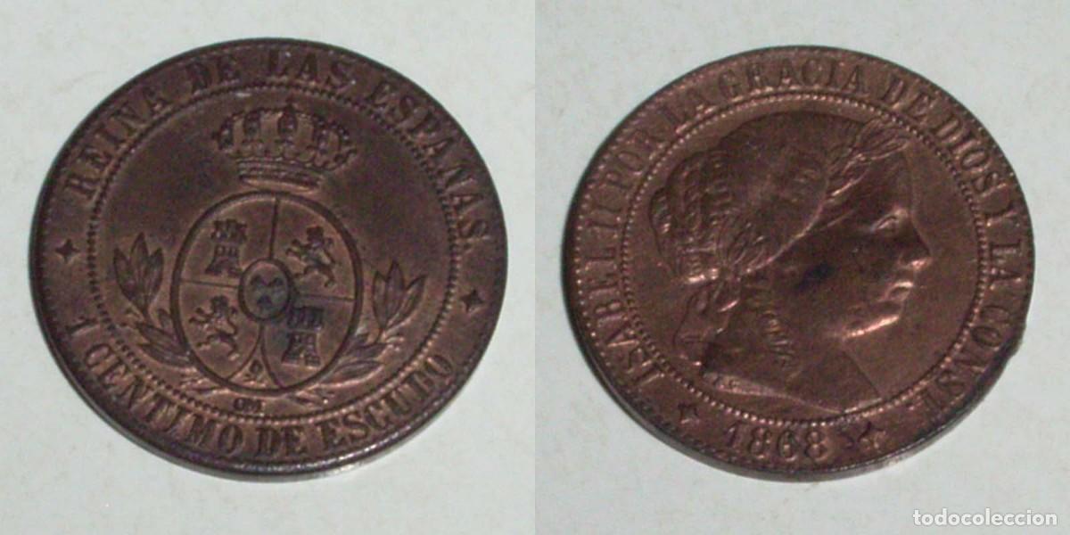 Monedas de Espa&ntilde;a: 1 Ctmo. Escudo 1868 Jubia-OM