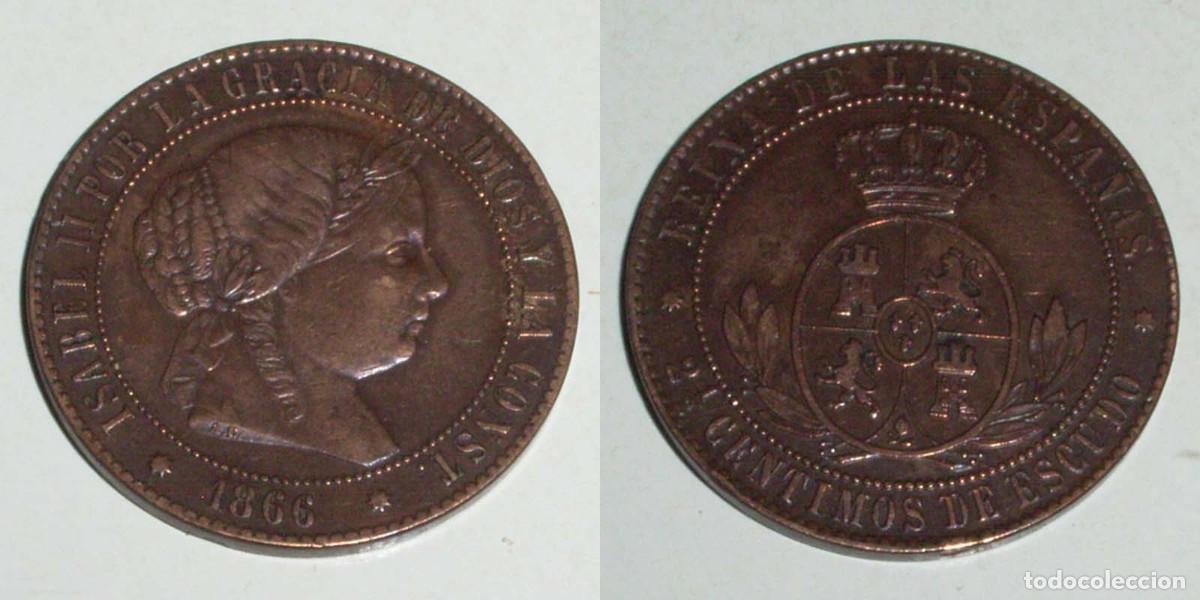 Monedas de Espa&ntilde;a: 2,5 Ctmos. Escudo 1866 Barcelona