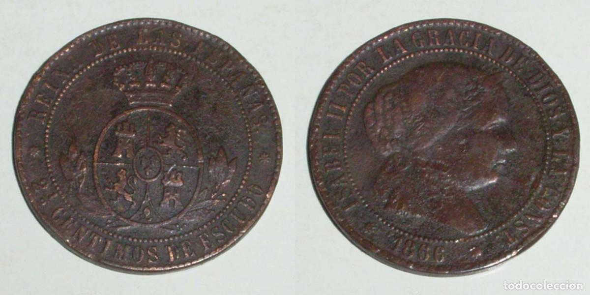 Monnaies d'Espagne: 2,5 Ctmos. Escudo 1866 Barcelona