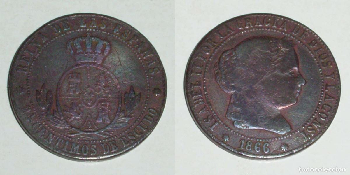 Monedas de Espa&ntilde;a: 2,5 Ctmos. Escudo 1866 Barcelona