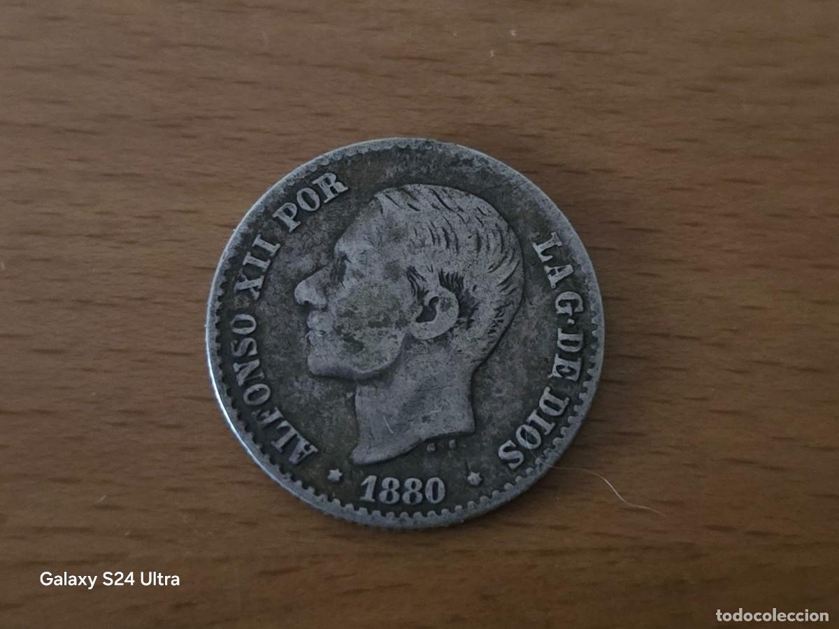 Monedas de Espa&ntilde;a: 50 C&Eacute;NTIMOS DE 1880....ALFONSO XII...2,5 GRAMOS DE PLATA....LM003....LA DE LAS FOTOS