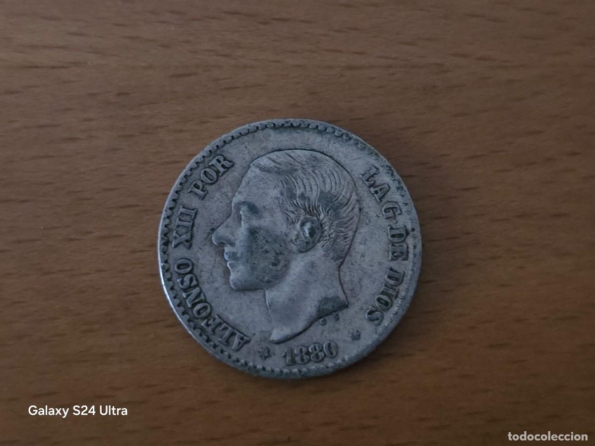 Monedas de Espa&ntilde;a: 50 C&Eacute;NTIMOS DE 1880....ALFONSO XII...2,5 GRAMOS DE PLATA....LM004....LA DE LAS FOTOS