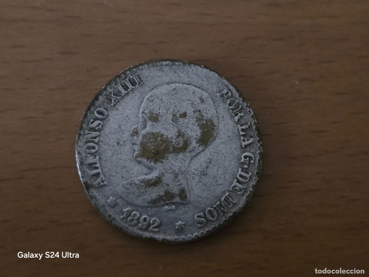 M&uuml;nzen von Spanien: 50 C&Eacute;NTIMOS DE 1892....ALFONSO XIII...2,5 GRAMOS DE PLATA....LM007....LA DE LAS FOTOS