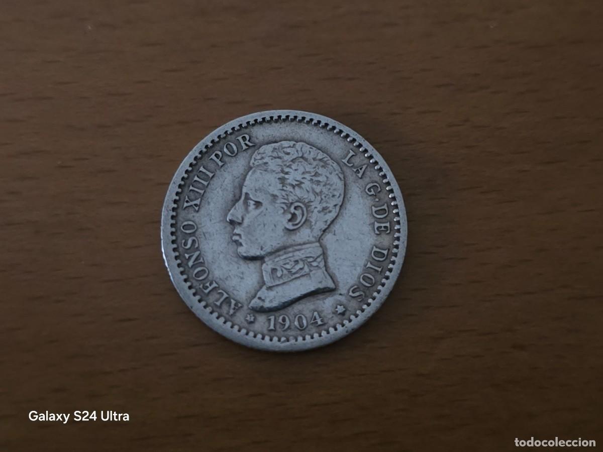 Monedas de Espa&ntilde;a: 50 C&Eacute;NTIMOS DE 1904....ALFONSO XIII...2,5 GRAMOS DE PLATA....LM014.....LA DE LAS FOTOS