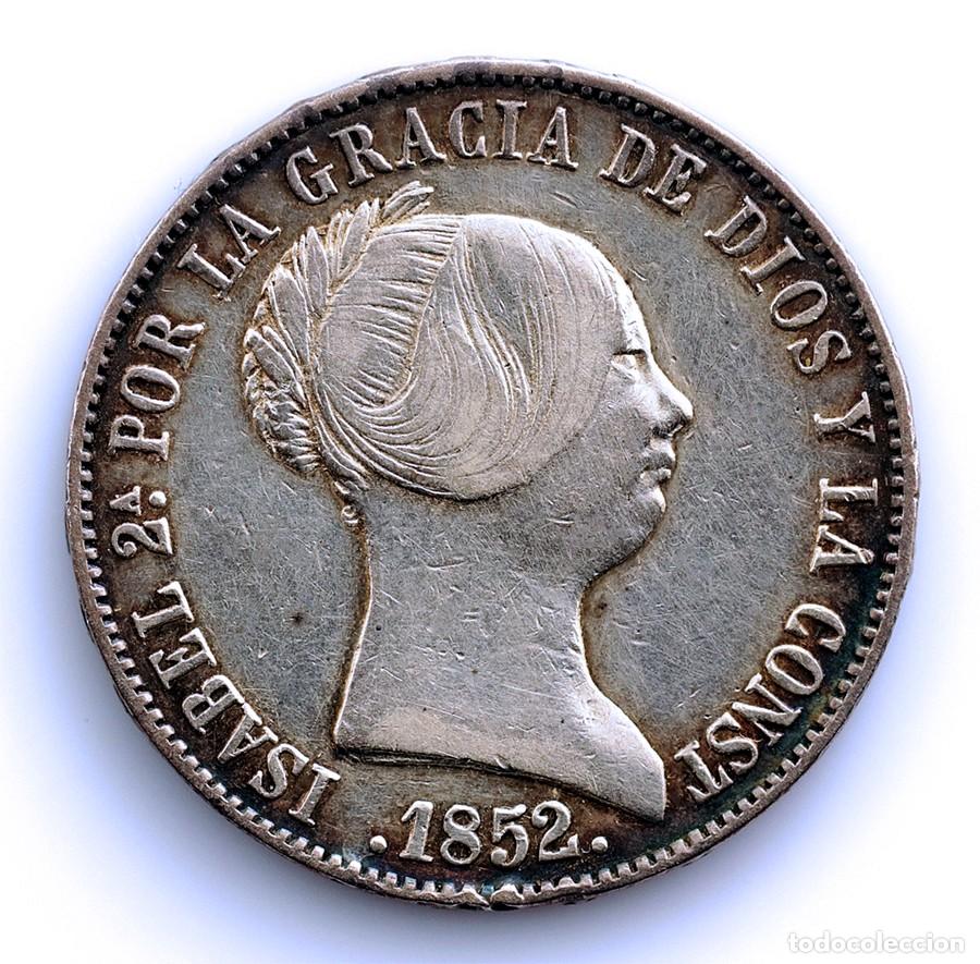 Monedas de Espa&ntilde;a: SC. Spain-Isabel II. 10 Reales 1852 Sevilla. MBC+/VF+ Plata 12,75 g.