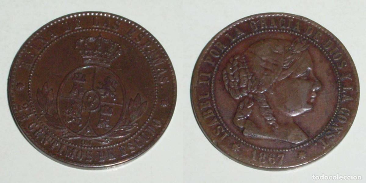 Monedas de Espa&ntilde;a: 2,5 Ctmos. Escudo 1867 Barcelona-OM