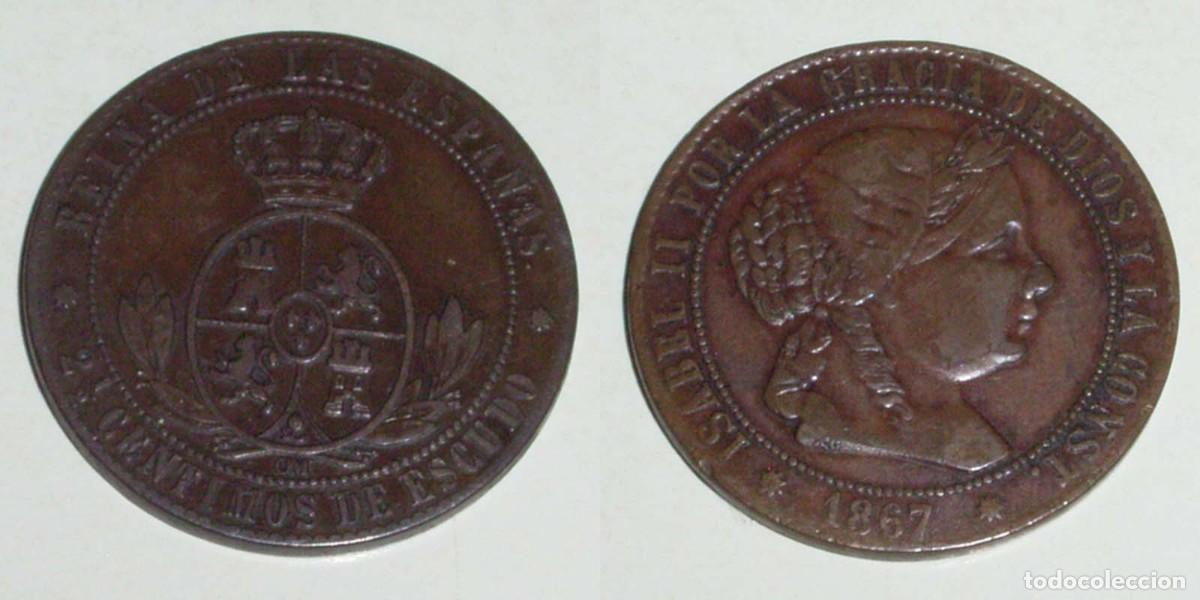 Moedas de Espanha: 2,5 Ctmos. Escudo 1867 Barcelona-OM