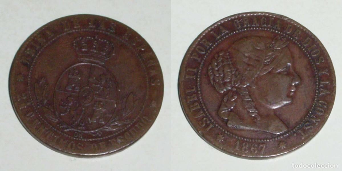 Moedas de Espanha: 2,5 Ctmos. Escudo 1867 Barcelona-OM