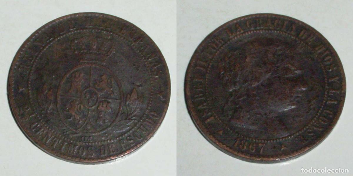 Moedas de Espanha: 2,5 Ctmos. Escudo 1867 Segovia-OM