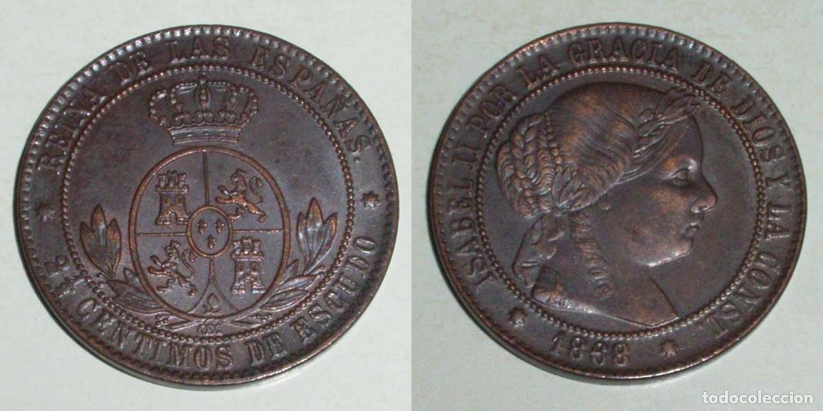 Monedas de Espa&ntilde;a: 2,5 Ctmos. Escudo 1868 Sevilla-OM
