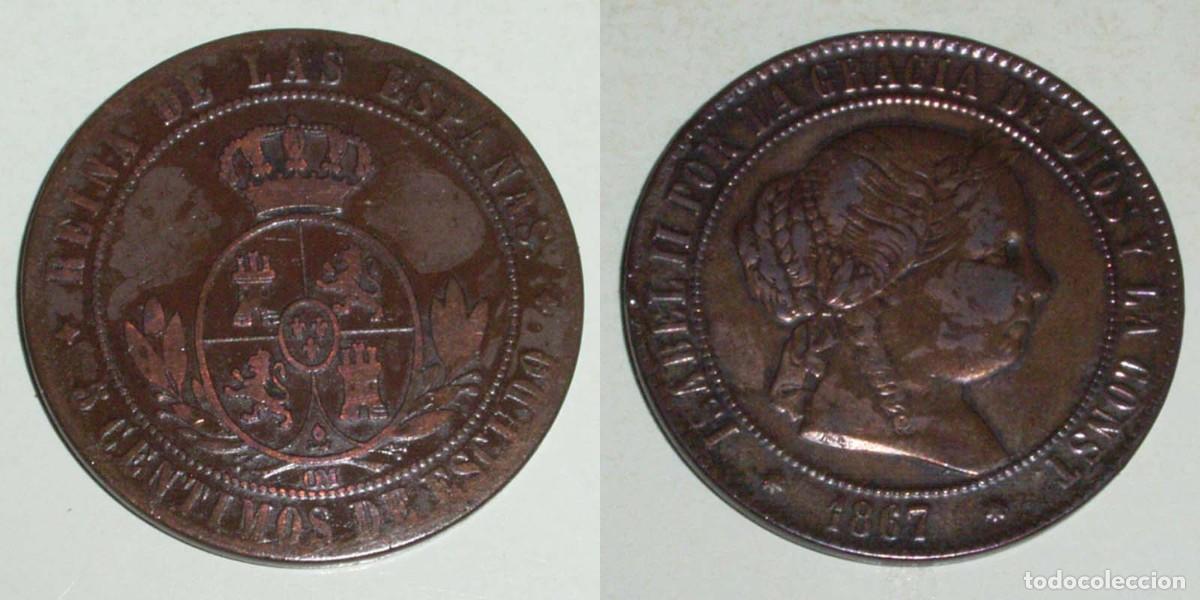 Monedas de Espa&ntilde;a: 5 Ctmos. Escudo 1867 Jubia-OM