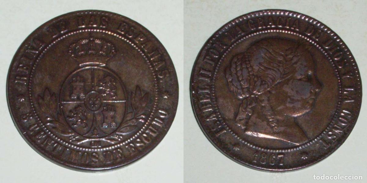 Monedas de Espa&ntilde;a: 5 Ctmos. Escudo 1867 Segovia-OM