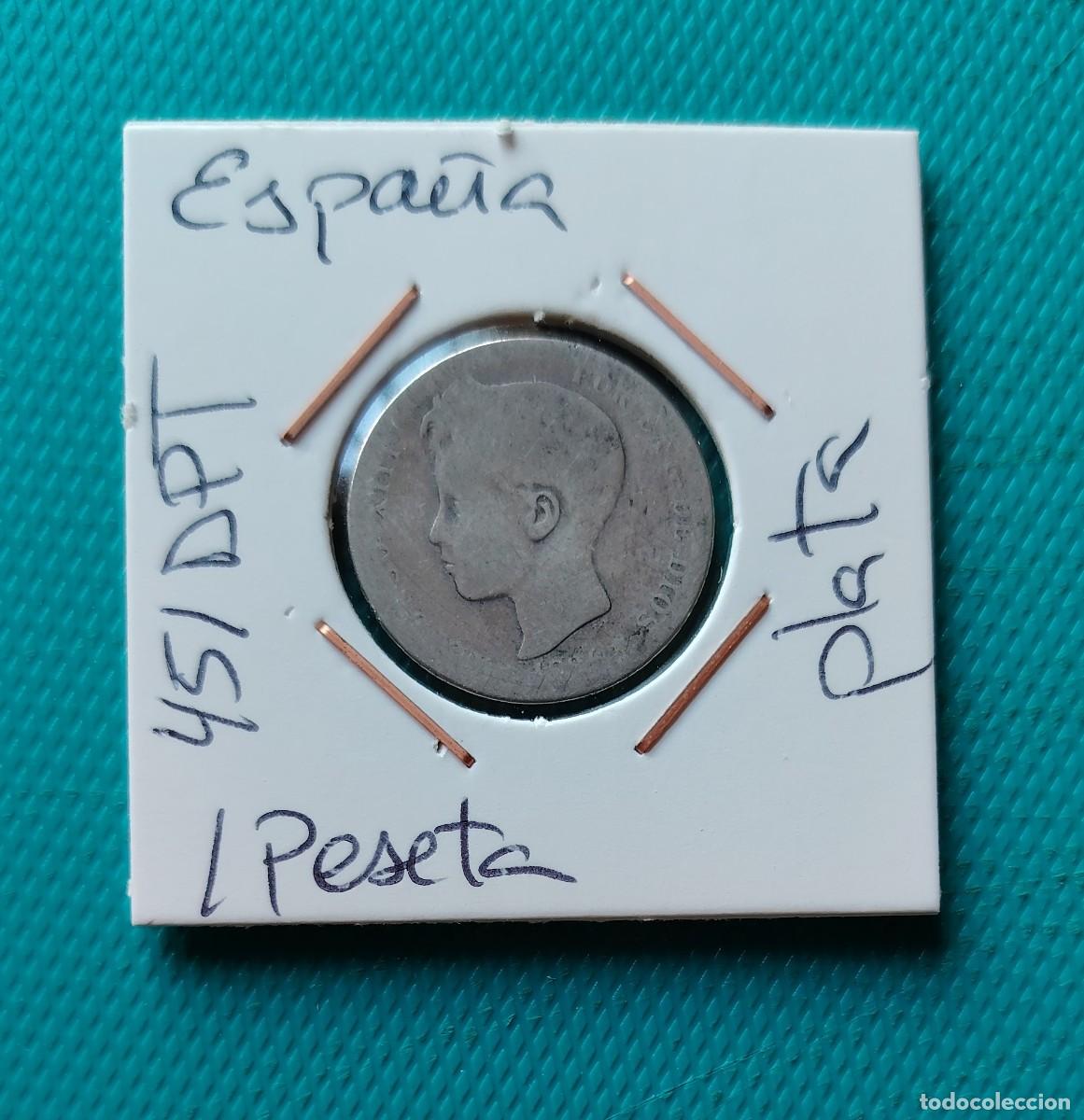 Monedas de Espa&ntilde;a: MONEDA DE ESPA&Ntilde;A - 1 PESETA DE PLATA DEL - 451DPT - Foto 1