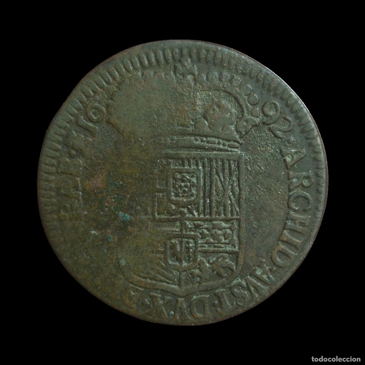 Monedas de Espa&ntilde;a: NT/ CARLOS II LIARD 1692 AMBERES (E1066)