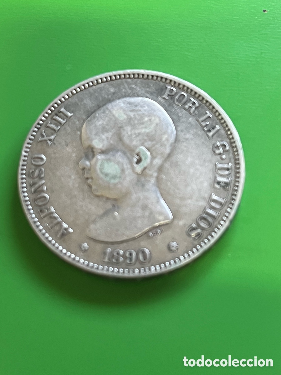 Monedas de Espa&ntilde;a: 5 pesetas de plata. Alfonso XIII. 1890.