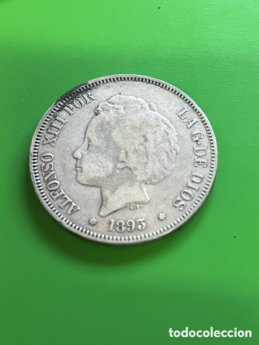 Monedas de Espa&ntilde;a: 5 pesetas de plata de Alfonso XIII. 1893.