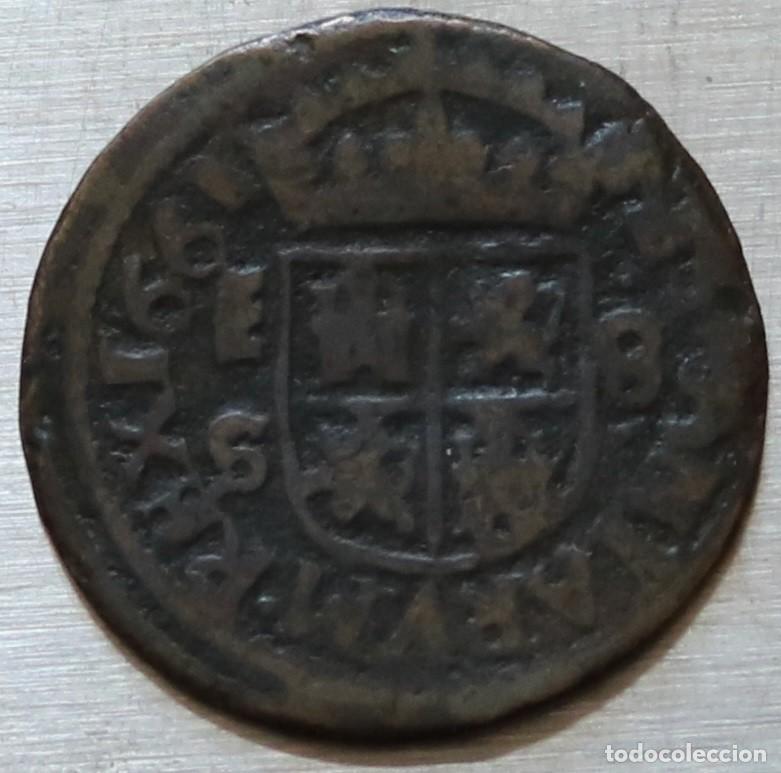 Monete da Spagna: 8 MARAVEDI 1661 FELIPE IV. CECA SEGOVIA