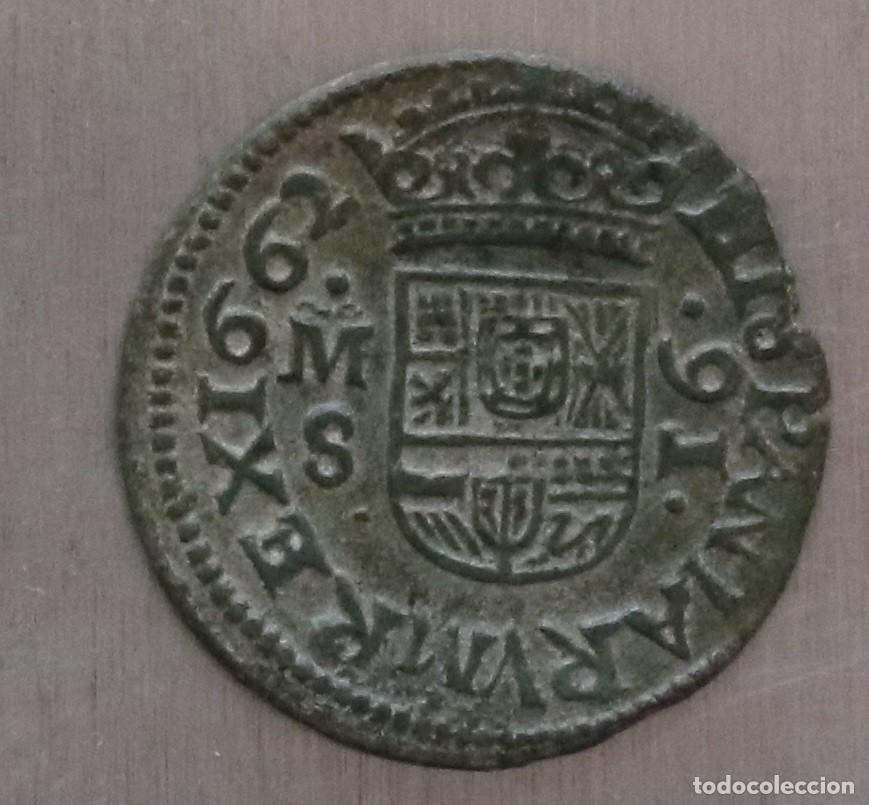 M&uuml;nzen von Spanien: 16 MARAVEDI 1662 FELIPE IV. CECA MADRID. 4,13 GR.