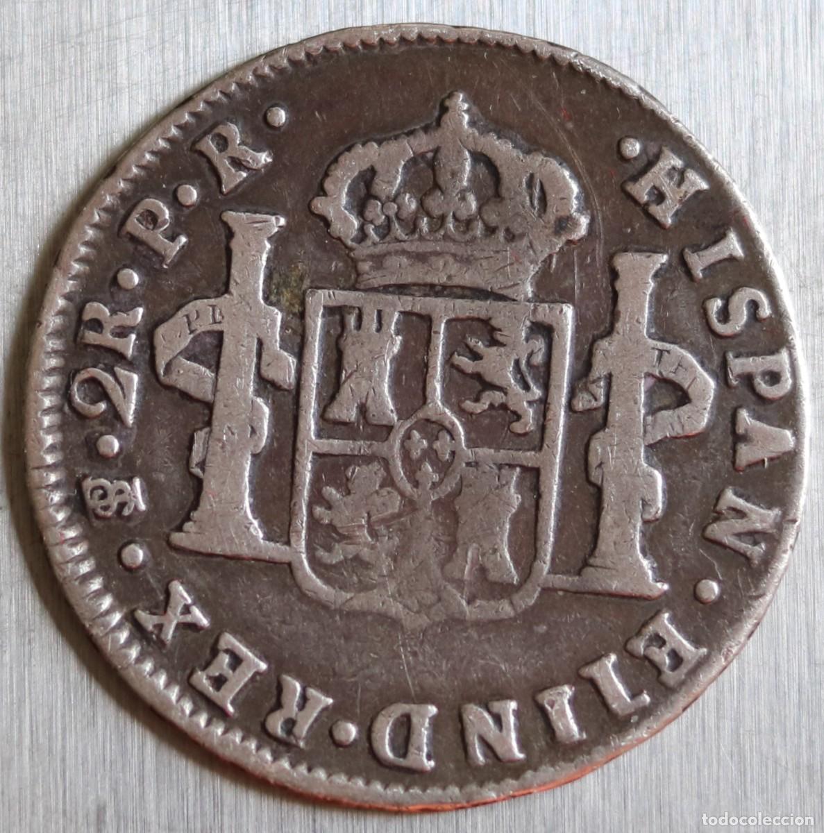 Monedas de Espa&ntilde;a: 2 REALES 1782 CARLOS III. CECA POTOSI. 6,37 GR