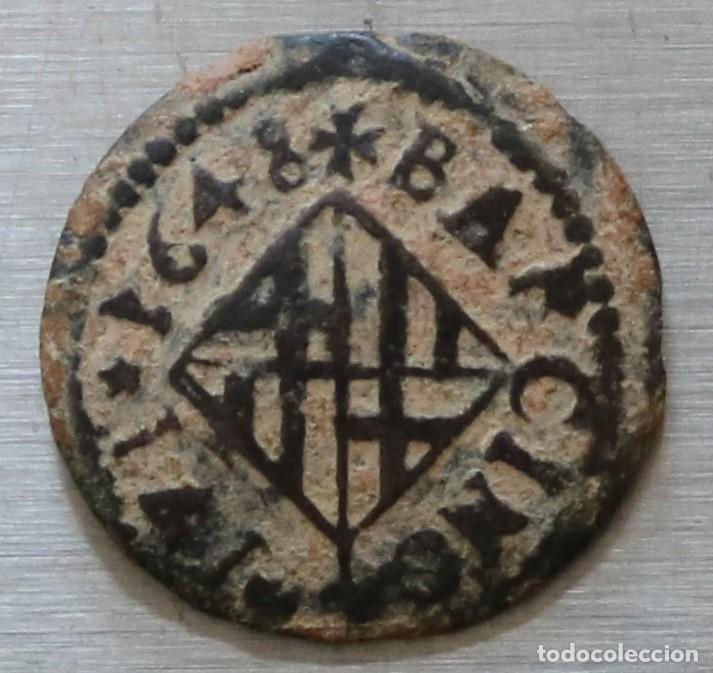 Moedas de Espanha: ARDITE 1648 BARCELONA. LUIS XIV. 1,51 GR, 17,0 MM