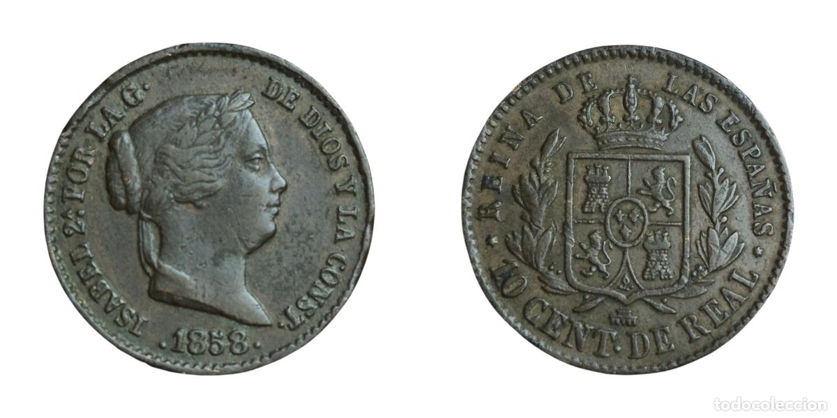 Monedas de Espa&ntilde;a: NT/ ISABEL II 10 CENTIMOS REAL 1858 (E1185) - Foto 3
