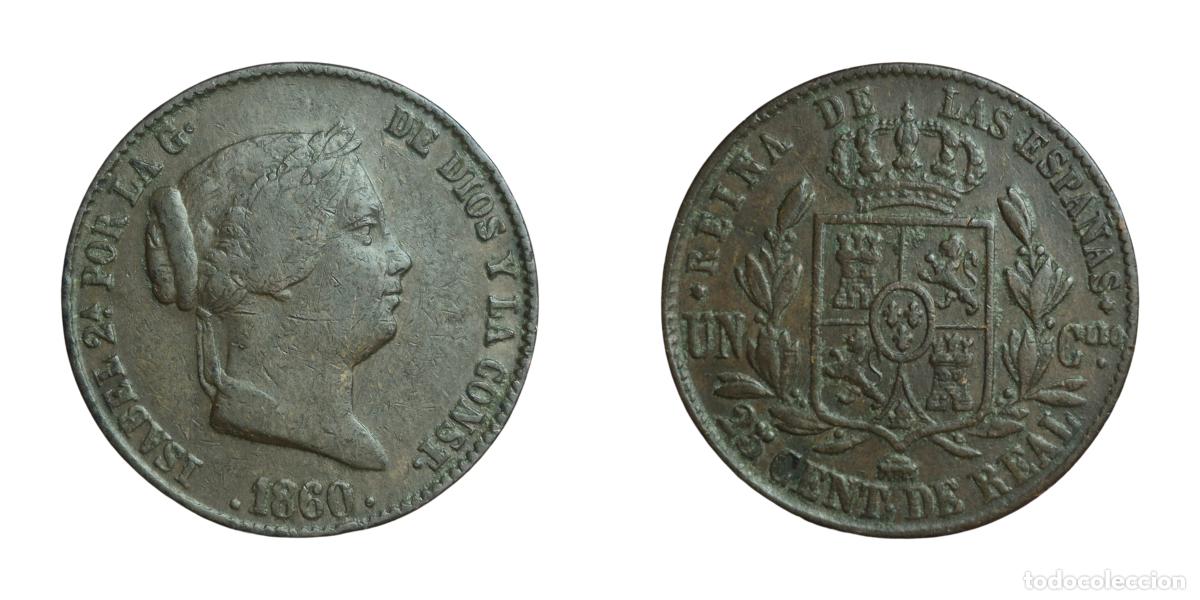 Monedas de Espa&ntilde;a: NT/ ISABEL II 25 CENTIMOS REAL 1860 (E1183) - Foto 3