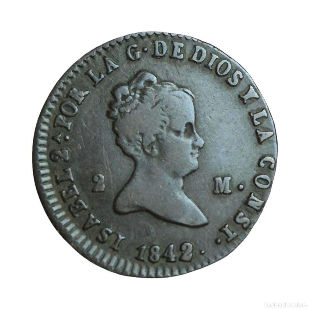 Monedas de Espa&ntilde;a: NT/ ISABEL II 2 MARAVEDIES 1842 SEGOVIA (E1182)