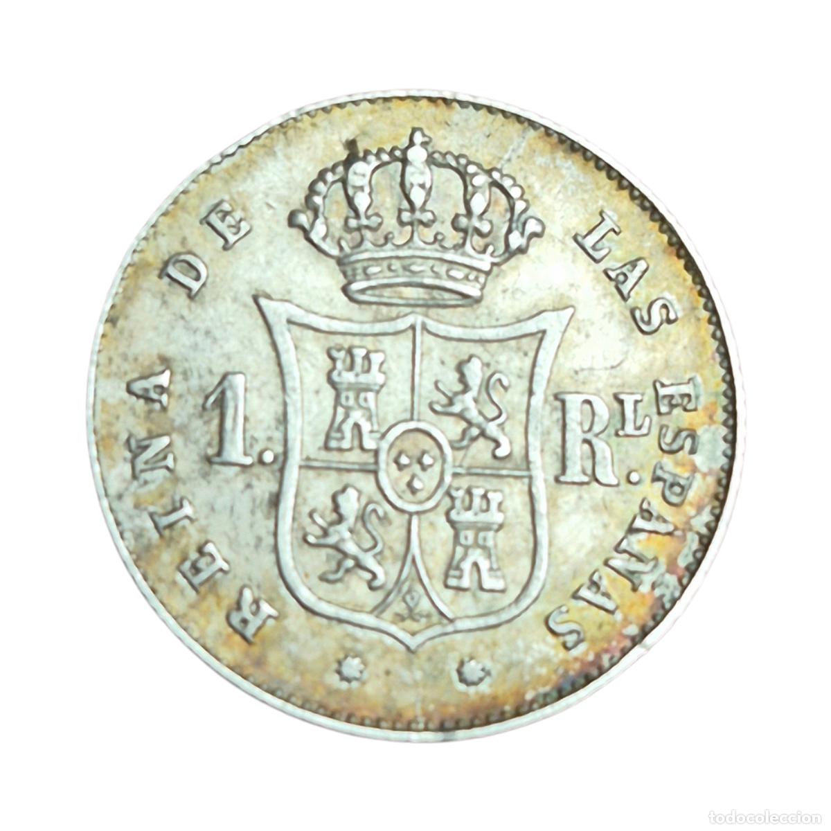 Monedas de Espa&ntilde;a: NT/ ISABEL II 1 REAL 1853 BARCELONA (E1177) - Foto 2