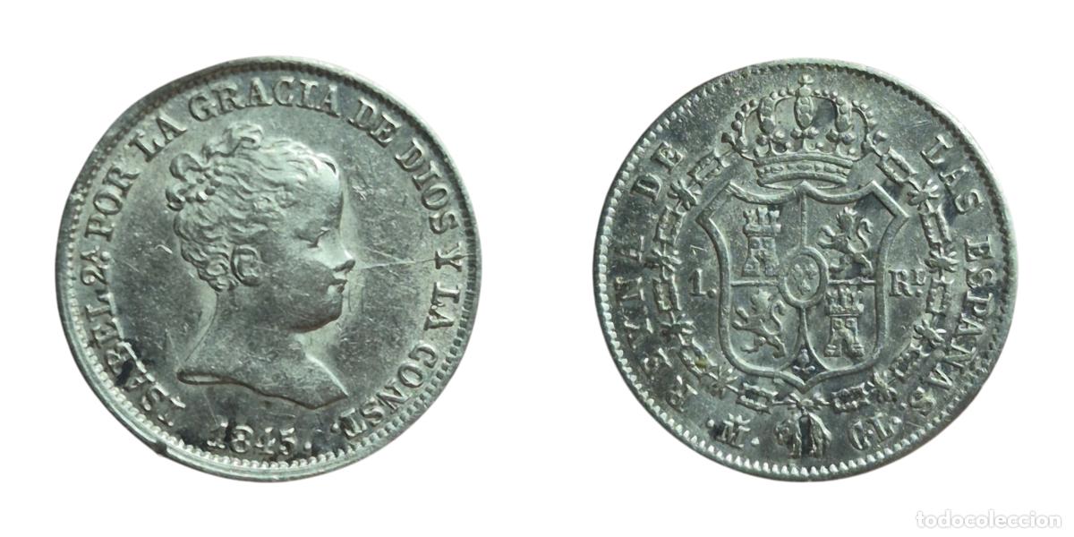 Monedas de Espa&ntilde;a: NT/ ISABEL II 1 REAL 1845 MADRID (E1176) - Foto 3