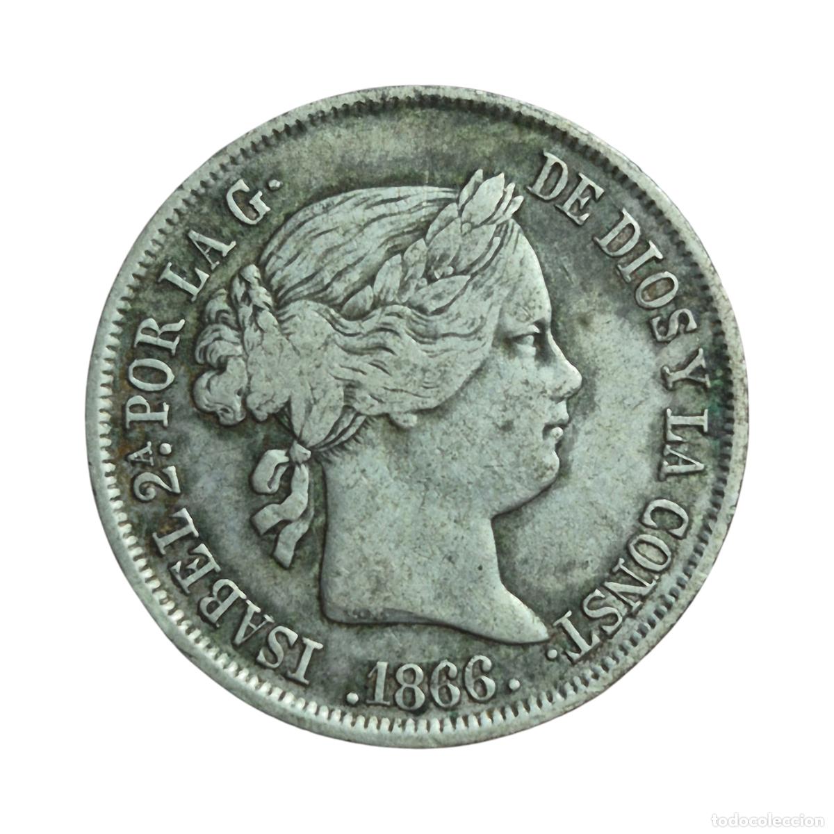 Monedas de Espa&ntilde;a: NT/ ISABEL II 40 CENTIMOS ESCUDO 1866 MADRID (E1174)