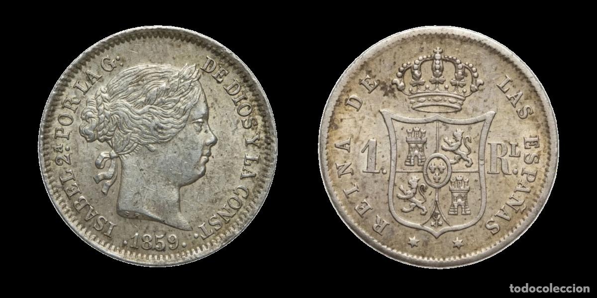 Monedas de Espa&ntilde;a: NT/ ISABEL II 1 REAL 1859 MADRID (E1015) - Foto 3
