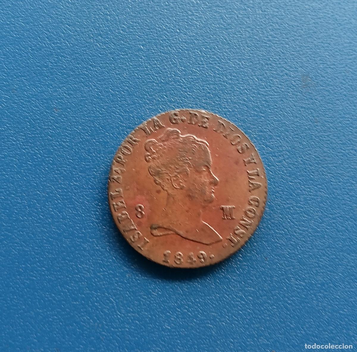 Monedas de Espa&ntilde;a: GALICIA. JUBIA. 8 MARAVEDIS 1849 ISABEL II. EXCELENTE CONSERVACION