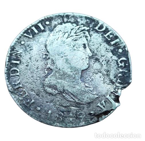 Monete da Spagna: Fernando VII Mexico 2 reales 1819. Ag. Falta de material a las 16horas
