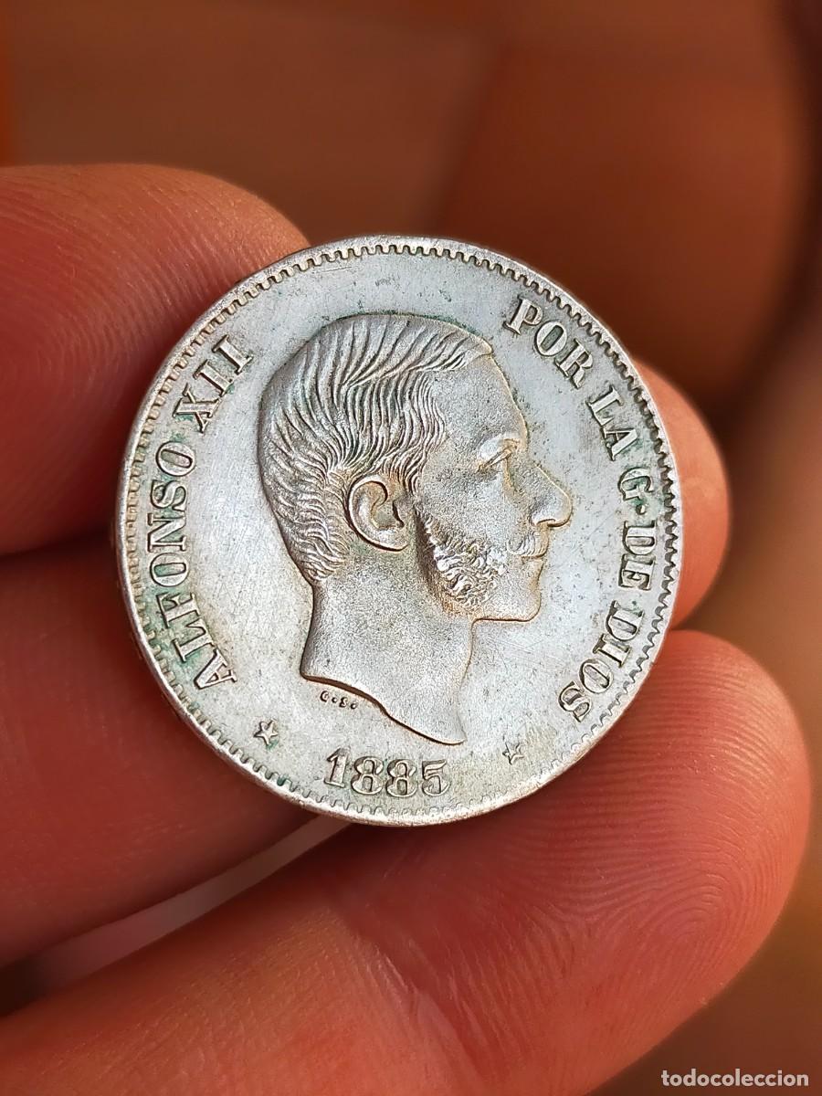 Monedas de Espa&ntilde;a: MONEDA DE 50 CINCUENTA CENTAVOS CENTIMOS PESO 1885 ESPA&Ntilde;A ALFONSO XII PLATA FILIPINAS MANILA