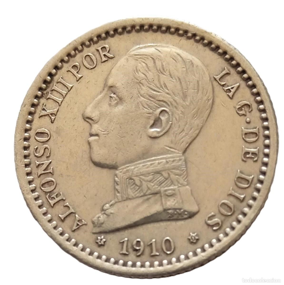 Monedas de Espa&ntilde;a: Moneda 50 c&eacute;ntimos Alfonso XIII 1910 Plata