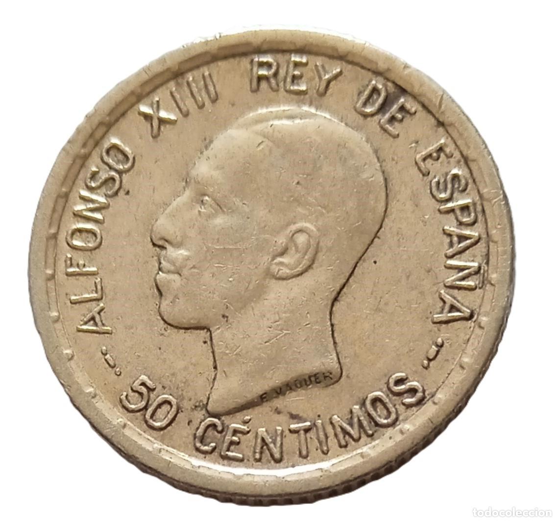 Monedas de Espa&ntilde;a: 50 c&eacute;ntimos Alfonso XIII E VAQUER .P C.S. 1926 Plata