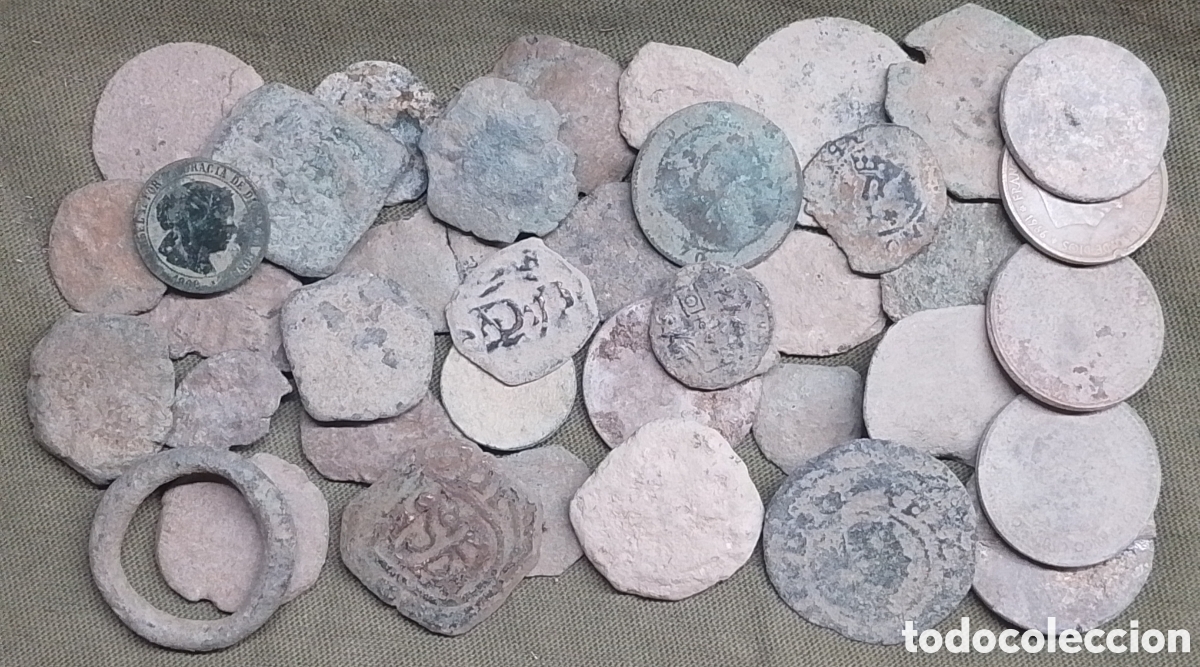 Monedas de Espa&ntilde;a: A-Lote monedas antiguas de varias epocas