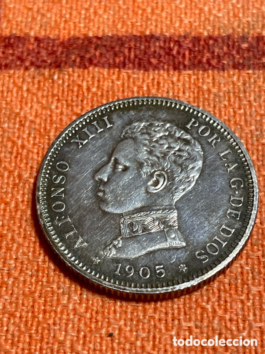 Monedas de Espa&ntilde;a: Moneda 2 pesetas 1905 *18-05 Alfonso XIII - Plata